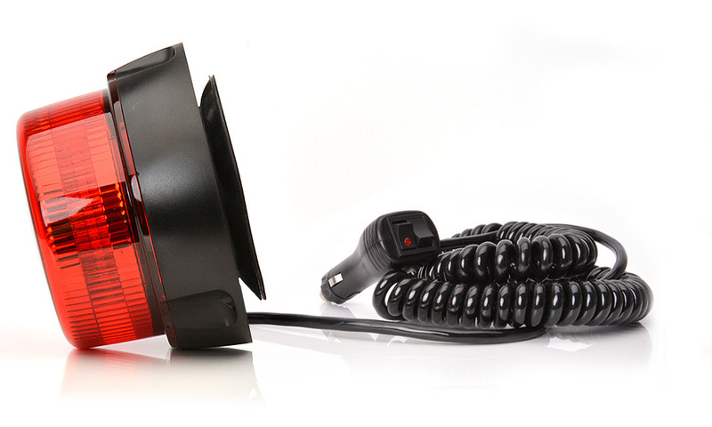 Maják magnetický LED červený WAS, kabel 7m, autozástrčka