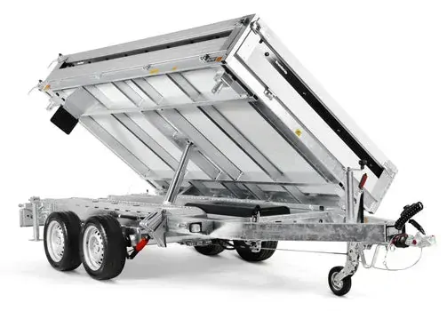 Třístranný elektrohydraulický sklápěč Brenderup s integrovanými nájezdy | 325 x 180 x 35 cm | 3000 kg