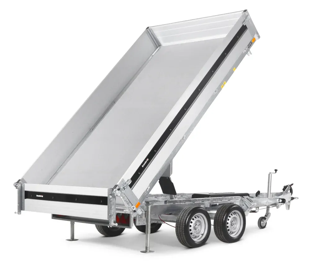 Třístranný elektrohydraulický sklápěč Brenderup TT5325ATB INTEGROVANÉ ALU NÁJEZDY | 325 x 180 x 35 cm | 3500 kg