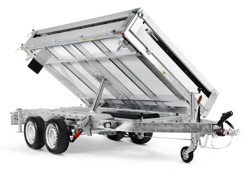 Třístranný elektrohydraulický sklápěč Brenderup TT5325ATB INTEGROVANÉ ALU NÁJEZDY | 325 x 180 x 35 cm | 3500 kg