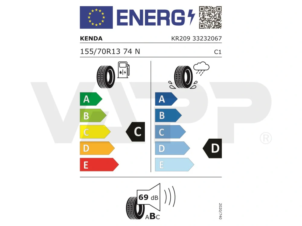 Pneu 155/70 R13 74N Kenda KR209 Kargotrail 3G (375 kg), M+S