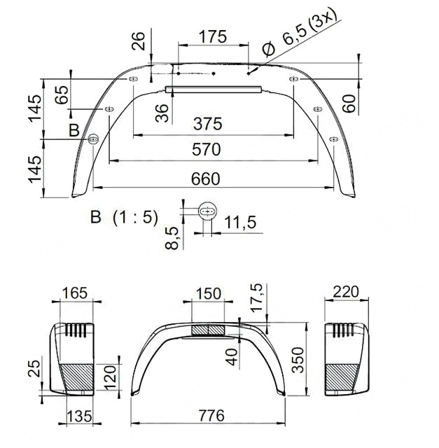 Blatník plast. 220 mm AL-KO BKS EA 220 černý