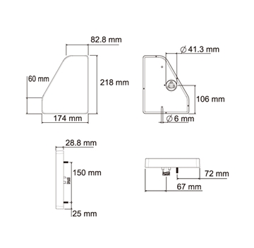 Svítilna Lucidity 26024 sdružená LED 12-24V, L-BL/BR/KO/ML, baj