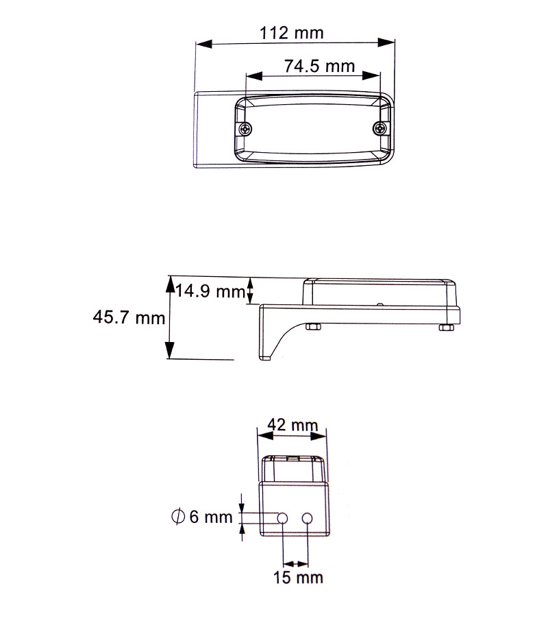 Svítilna Lucidity 26254, přední obrysová na držáku, 12V, P/L