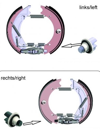 Čelisti brzdové KNOTT 250x40 samostav ANS sada na 2 kola, orig. KNOTT