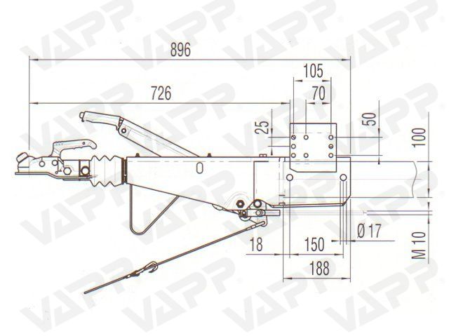 Nájezdová brzda AL-KO 251S na jekl 100x100 mm
