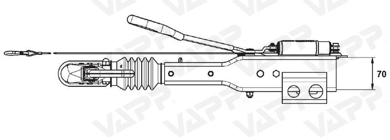 Nájezdová brzda KNOTT KRV 7,5C KH na jekl 70x70 mm