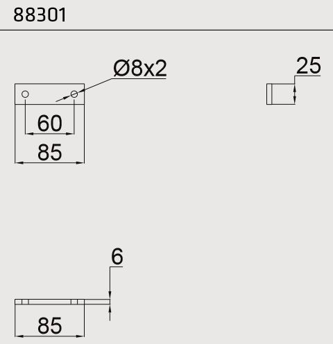 Držák boxu BLACKIT na V oj (sada pro 1 box)