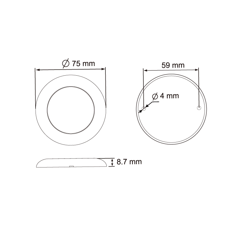 Vnitřní osvětlení Lucidity 22784 pr. 75 mm, 12-24V, 665/323 lm, 6 LED, IP67