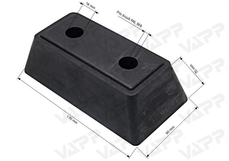 Gumový doraz 170x90x70
