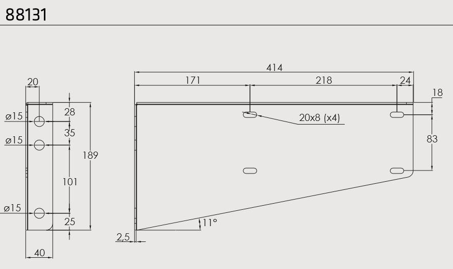Držák boxu JUST 600, 750-R a 750 horizontální (sada pro 1 box)