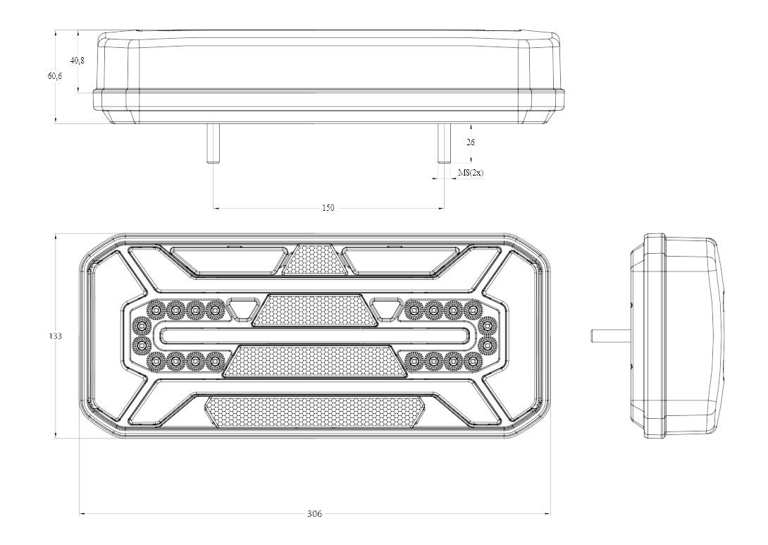 Svítilna WAS W184DD sdružená LED 12-24V, P, BL/BR/KO/ ML/CO, baj7 s dyn. blinkrem IP66/68 - NOVINKA