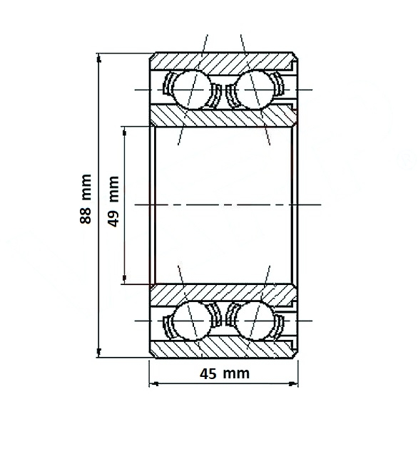 Ložisko do bubnu KNOTT 300x60 (49x88), originál