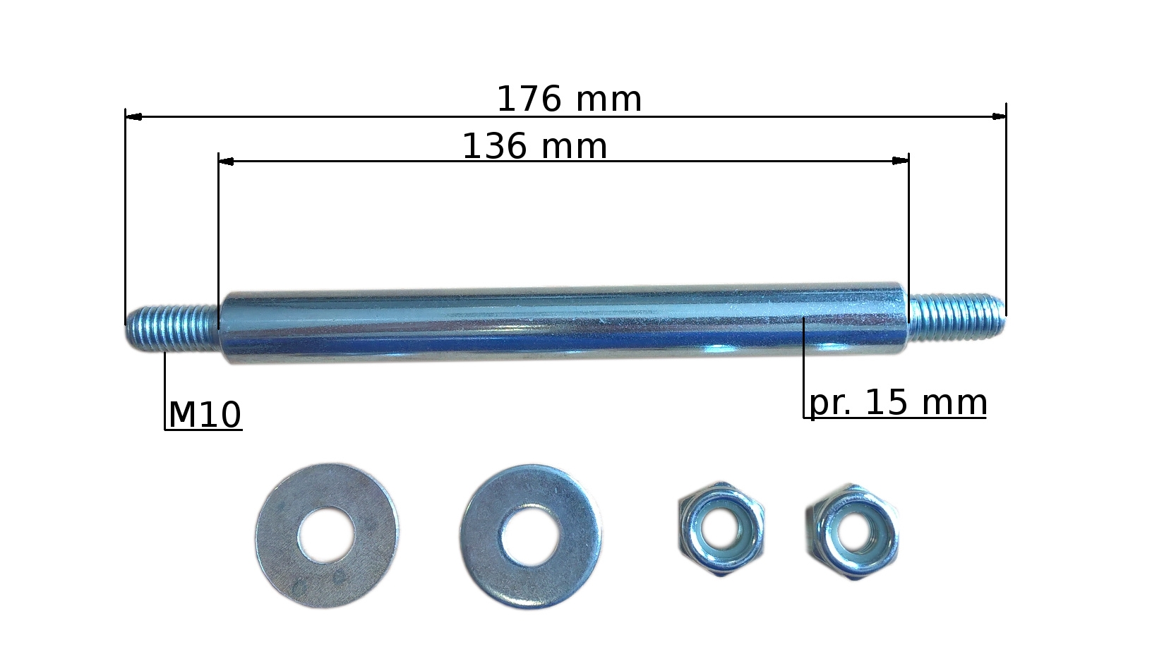 Osička kýlové rolny plná 136 mm/pr. 15 mm