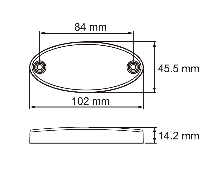 Svítilna přední obrysová LED Lucidity 26258, 12-24V, s odrazkou, QS150
