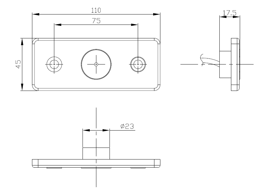 Svítilna přední obrysová LED Fristom MD-013, 12-36V, s odrazkou
