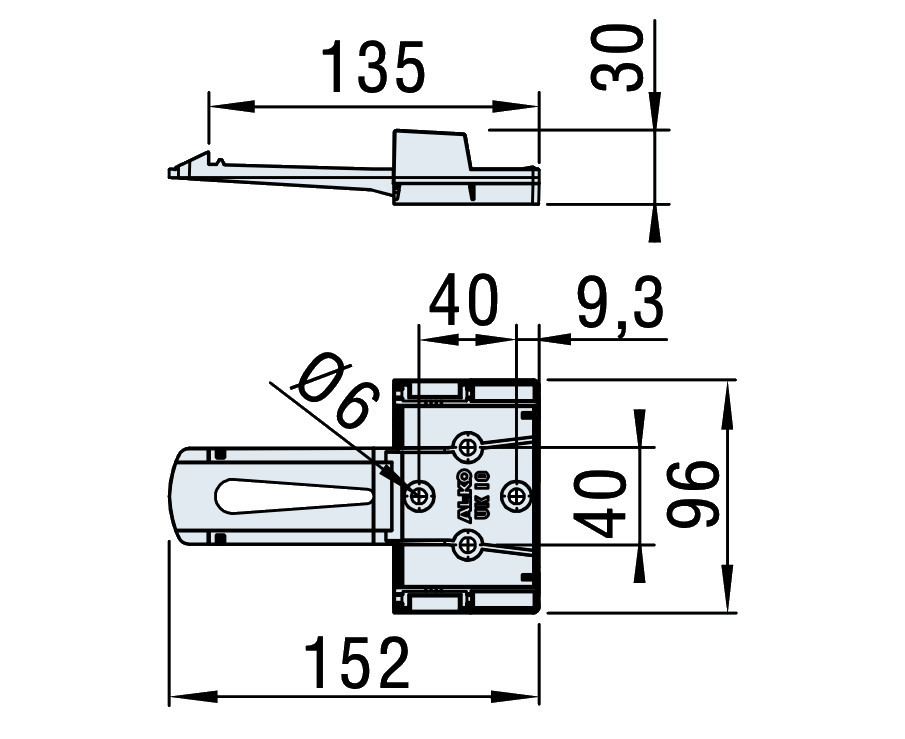 Držák klínu AL-KO UK 10 K-2 plast.