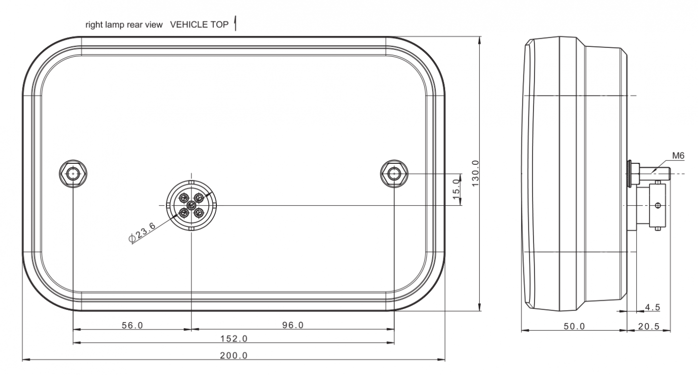Svítilna Fristom FT-270 sdružená LED 12V, P-BL/BR/KO/CO, baj5