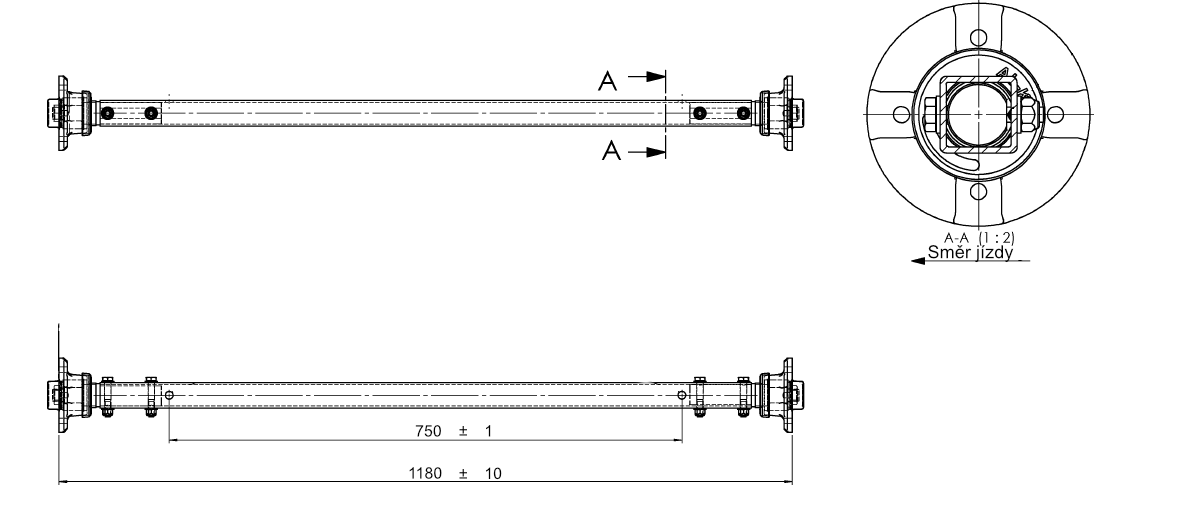 Náprava AL-KO Starr Plus LS ( 750kg) a= 750 mm, 100x4