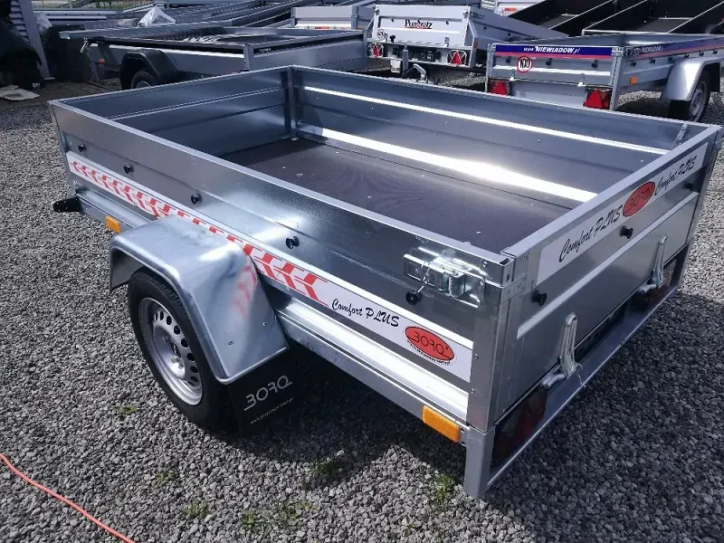 Sklopný přívěsný vozík brzděný BO 1323 H | 234 x 121 cm | 1300 kg