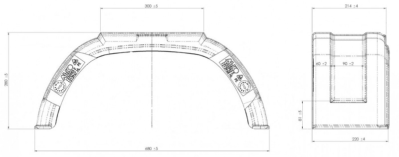 Blatník plast 10''/220 mm AL-KO černý