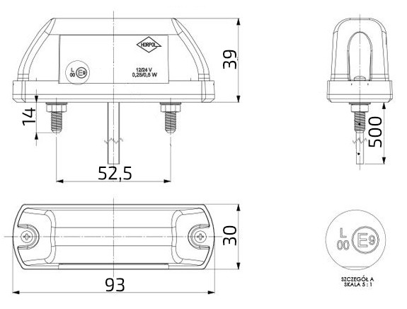 Osvětlení SPZ (registrační značky) LED HORPOL LTD 702 (12-24V)