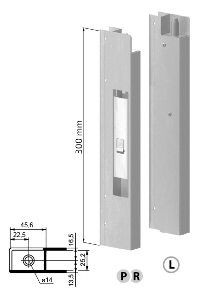 Uzávěr bočnic bez lemu EUROCLIP 300mm pravý