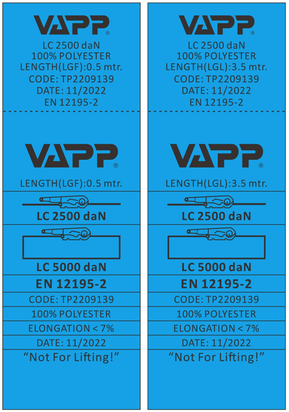 Upínací souprava 50 mm/ 4 m/5 t, dvojité háky 
