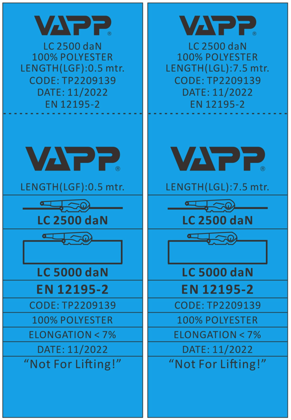 Upínací souprava 50 mm/ 8 m/5 t, dvojité háky