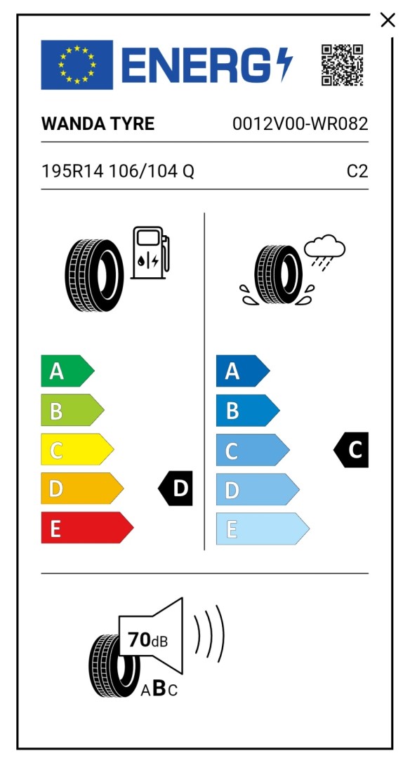 Kolo 195 R14 C Wanda WR082 106Q (950kg) M+S, 5,5J/ ET30, 112x5
