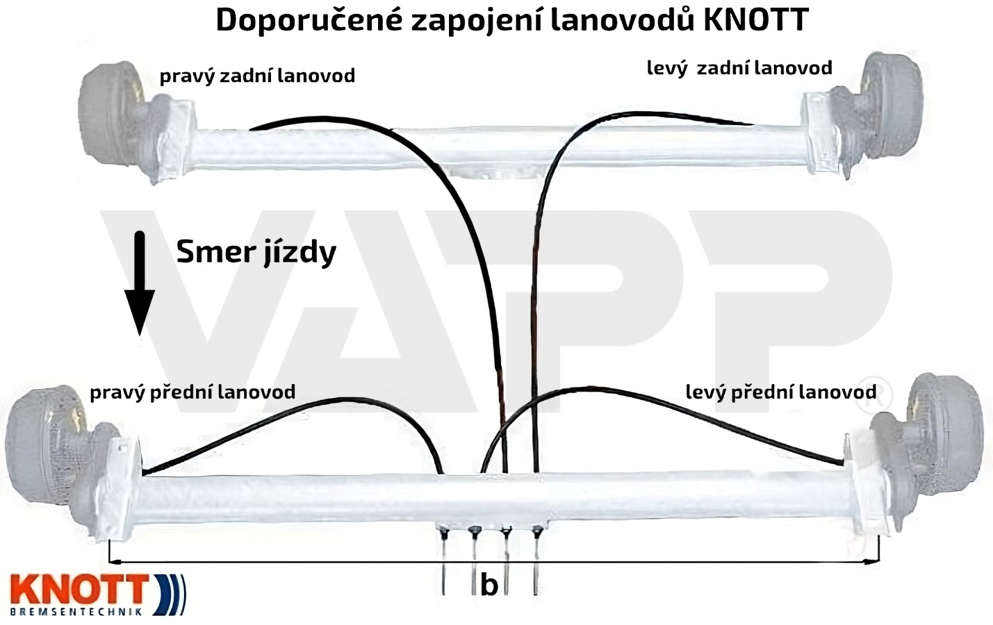 Lanovod brzdový KNOTT nerez, závit M8