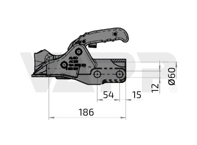 Tažná spojka AL-KO Profi AK 351 bez přísl. 3500 kg, pr. 60 mm