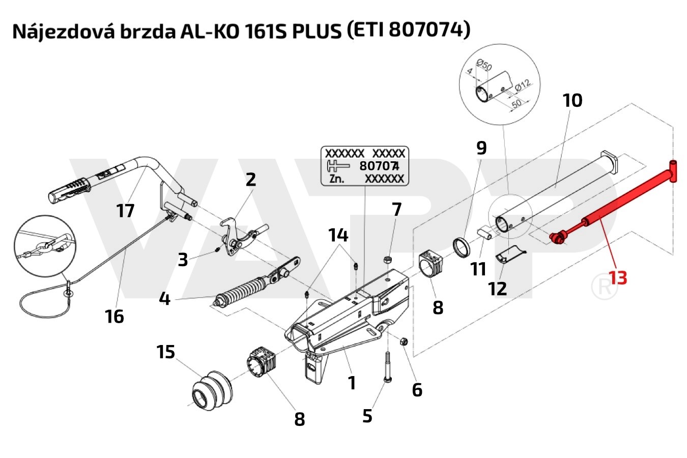 Tlumič nájezdové brzdy AL-KO 161S PLUS (700-1350 kg)