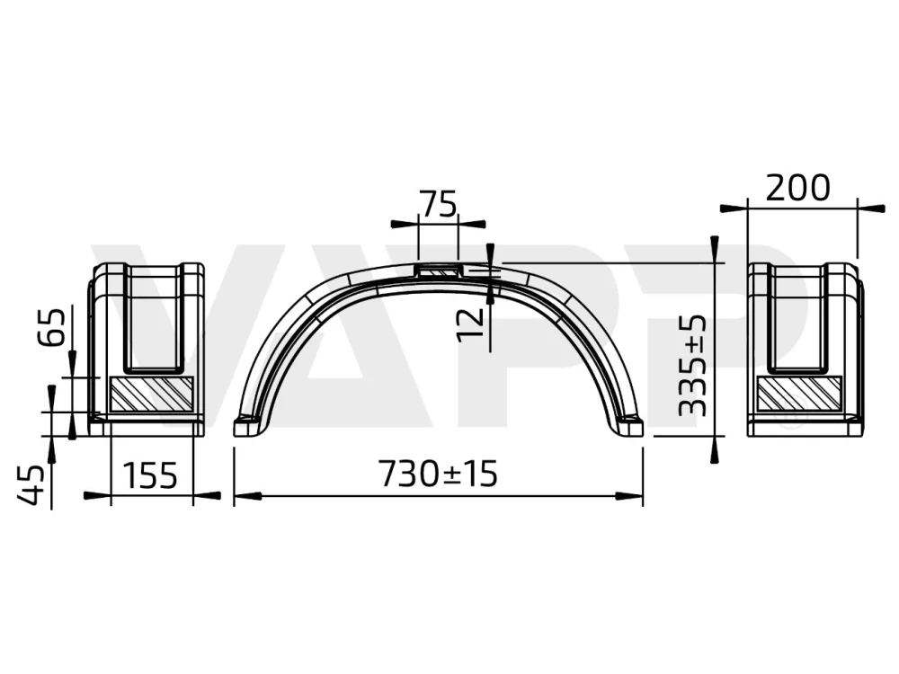 Blatník plast 13''/200 mm AL-KO s logem