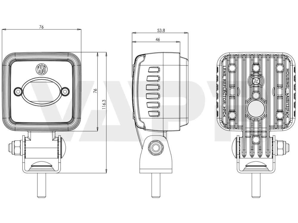Výstražná svítilna - modrý pruh WAS W266