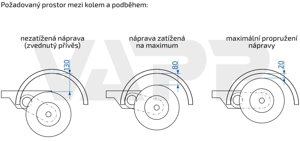 Náprava AL-KO UBR 1200-5 (1300 kg) a=1300 mm, c=1750 mm, 100x4, patky 69