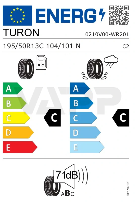 Pneu 195/50 R13 C 104/101N Turon M+S