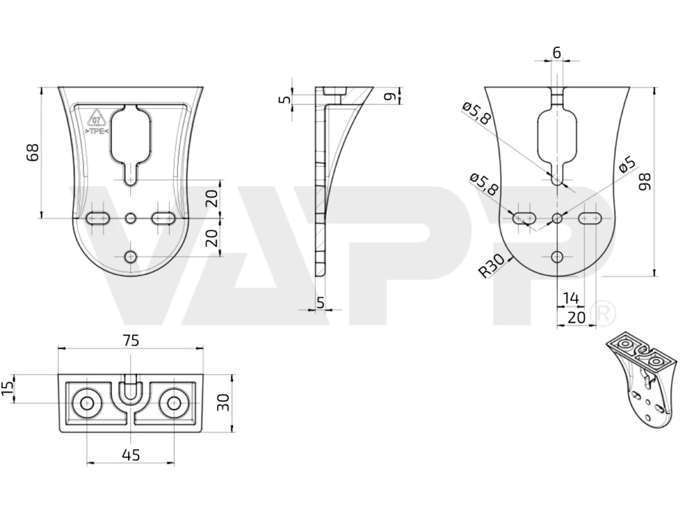 Držák odrazky / svítilny Jokon 272