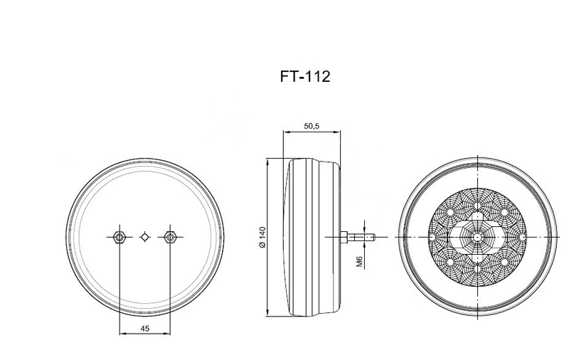 Svítilna Fristom FT-112 sdružená LED 12-24V, L/P-KO/CO 