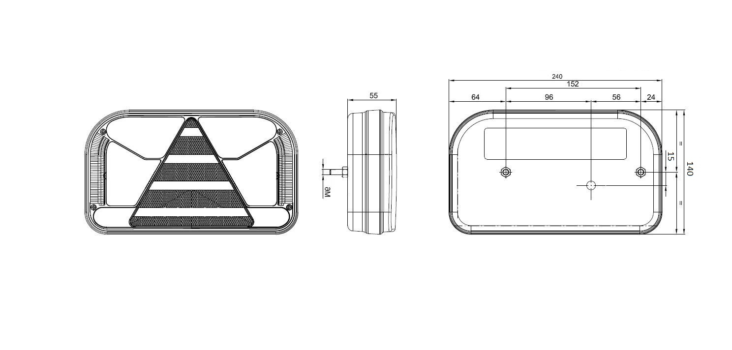 Svítilna Fristom FT-170 sdružená LED 12-24V, L-BL/BR/KO/CO/ML, kabel 1m 