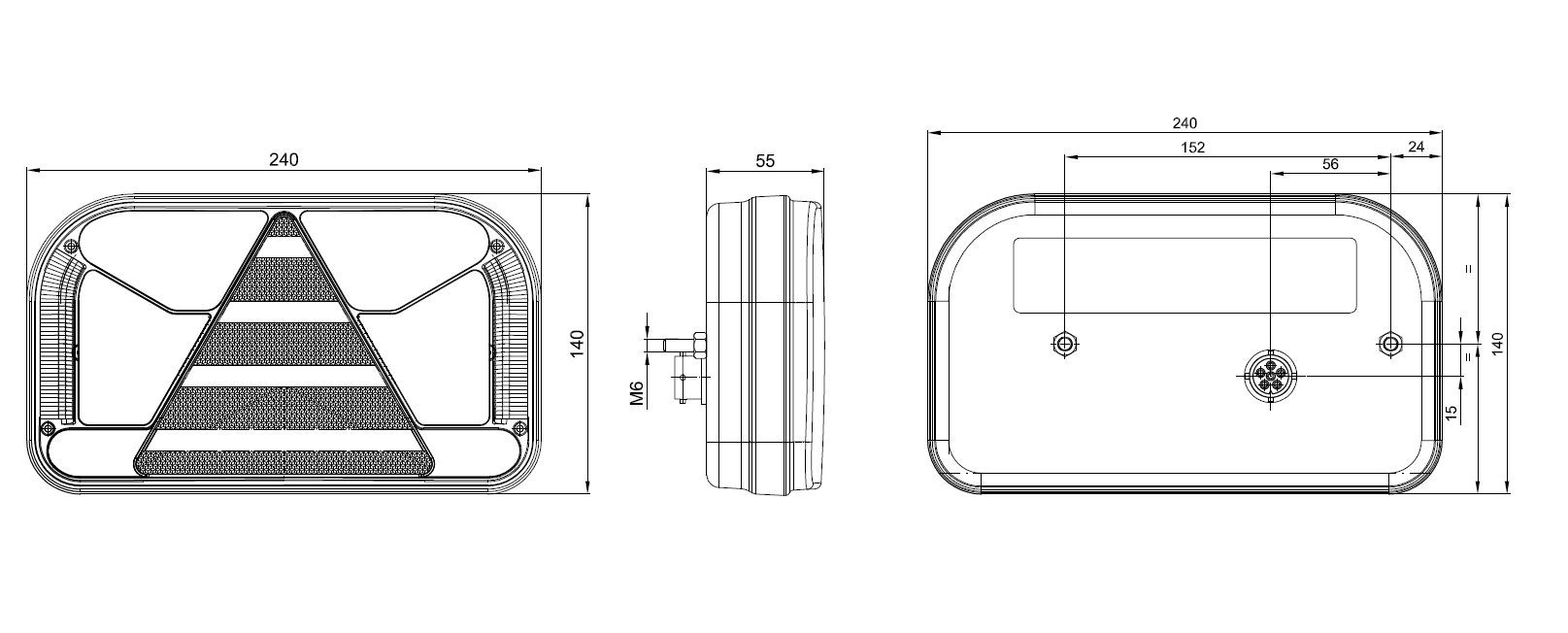 Svítilna Fristom FT-170 sdružená LED 12-24V, L-BL/BR/KO/CO/ML/RZ, baj6 
