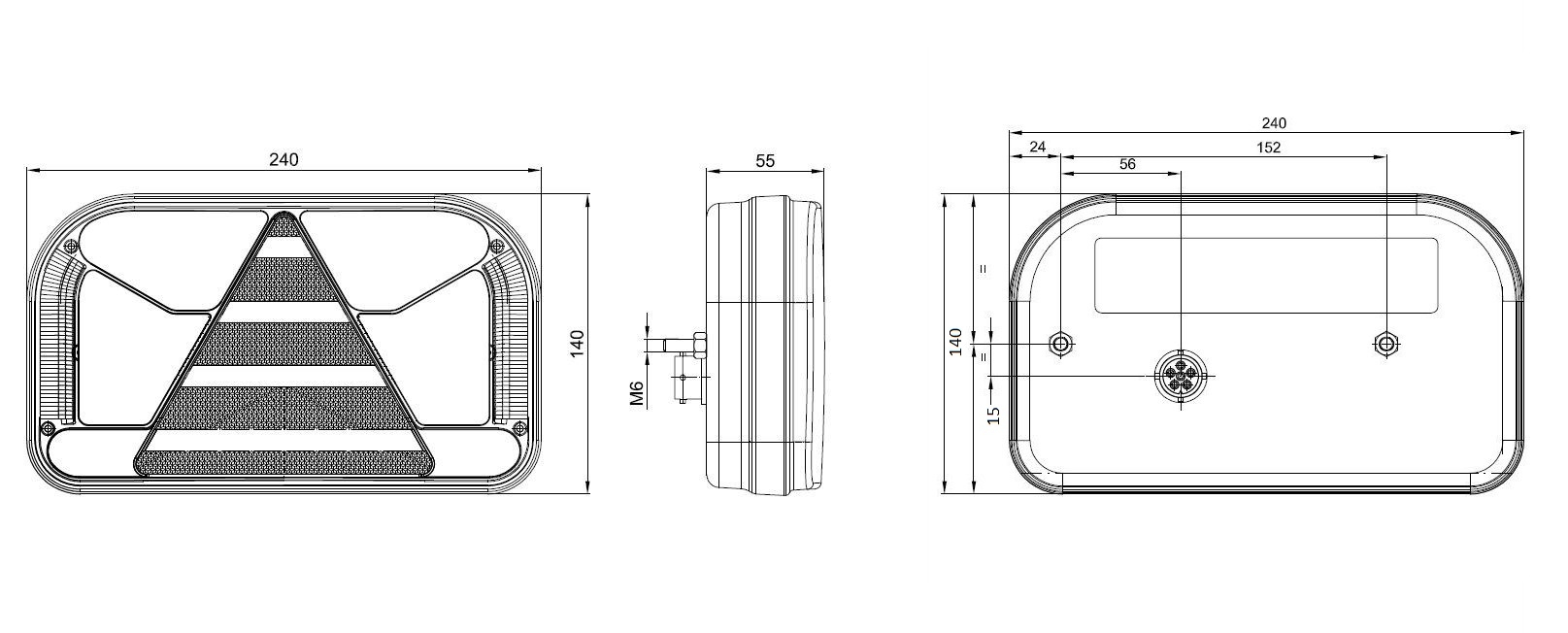 Svítilna Fristom FT-170 sdružená LED 12-24V, P-BL/BR/KO/CO/ML, baj6 