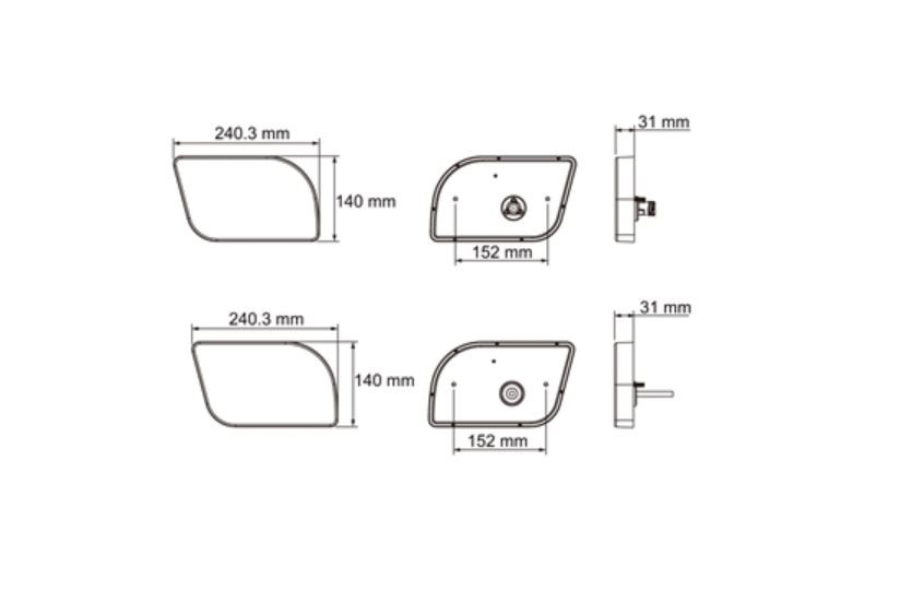 Svítilna Lucidity 26039 Glo Trac sdružená LED 12-24V, L-BL/BR/KO/ML/CO, AMP7 