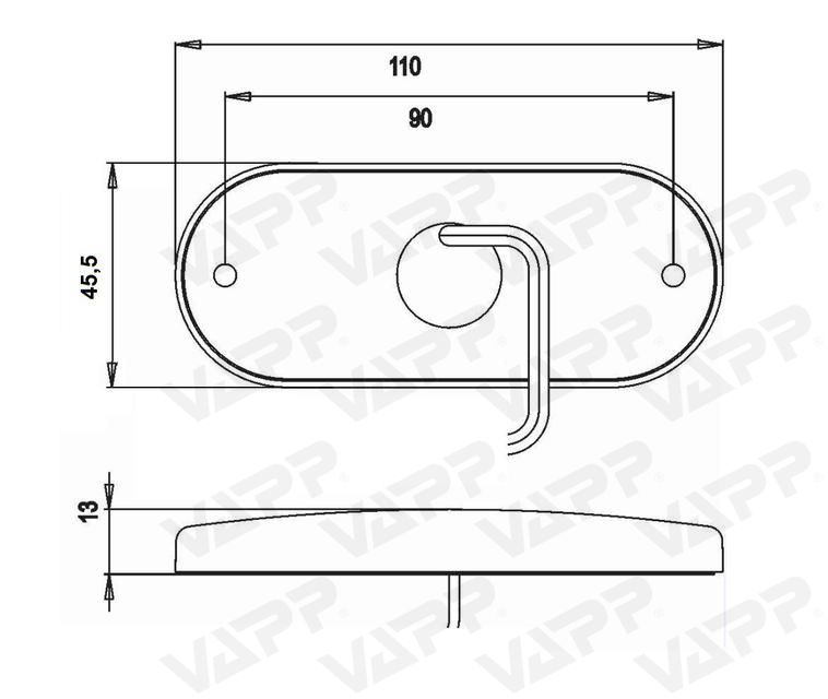 Svítilna přední obrysová Jokon LED PLR 2002/12-24V s odrazkou, SNAP-IN 