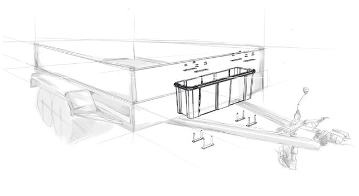 Držák boxu BLACKIT na V oj (sada pro 1 box)