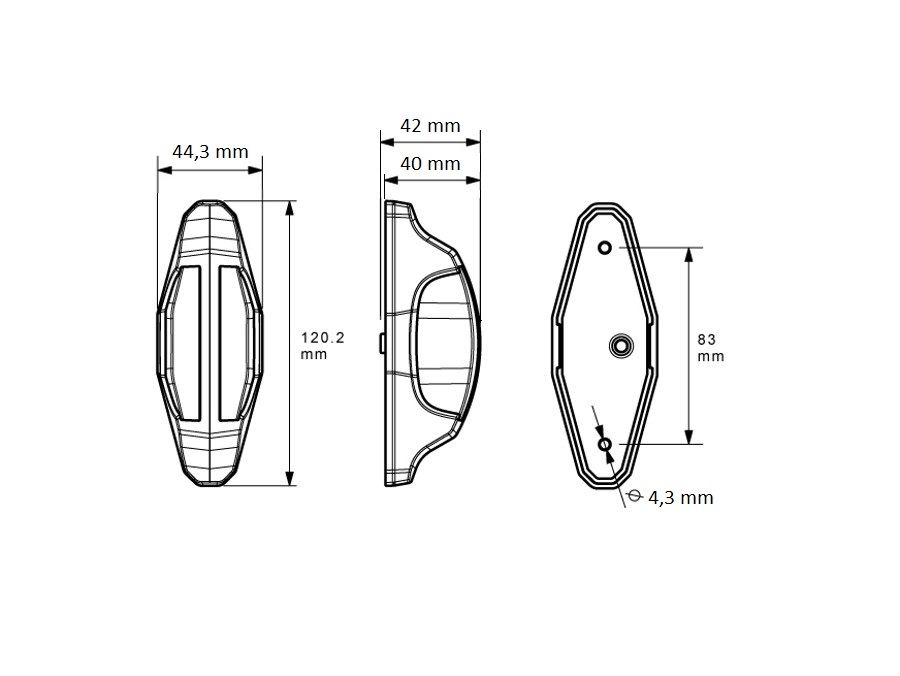 Svítilna doplňková obrysová LED Lucidity 26560K, 12-24V, L/P, závěsná, QS150