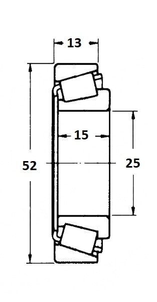 Ložisko kužel. 30205, 25x52x15/13 mm, SPORTJACHT