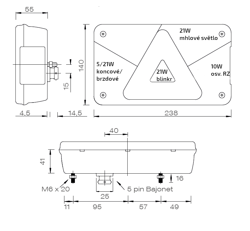 Svítilna Multipoint V sdružená, L-BL/BR/KO/ML/RZ, baj5