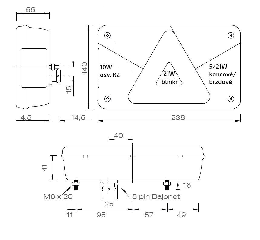 Svítilna Multipoint V sdružená, P-BL/BR/KO/RZ, baj5