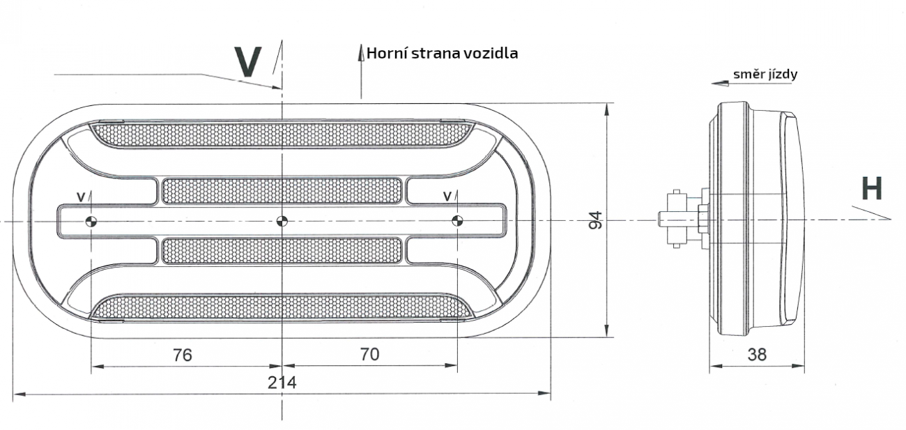 Svítilna Fristom FT-230 sdružená LED 12-36V, L/P-BL/BR/KO/CO, dynamický blinkr, baj5